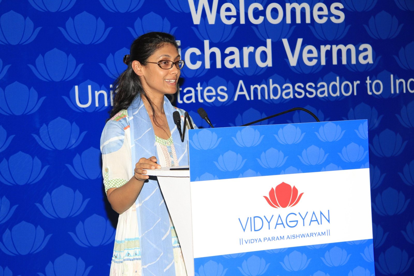 Roshni Nadar Malhotra speaking at Shiv Nadar University, July 2015